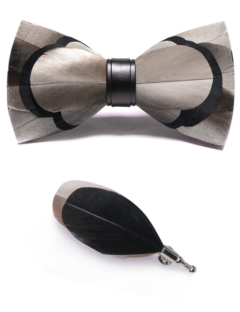 6650 Handmade Feather Pre-tied Bow tie and Brooch Sets 32